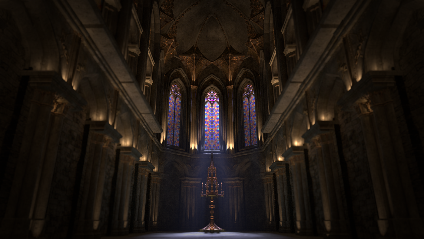 SCAD ITGM-360 architecture cathedral relics hard surface modeling lighting rendering