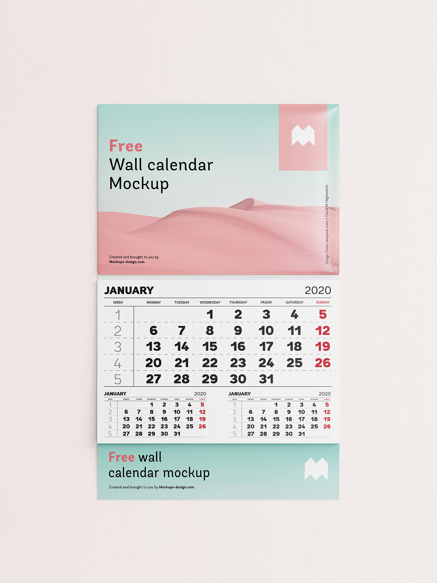 Mockup calendar panel wall template psd download free