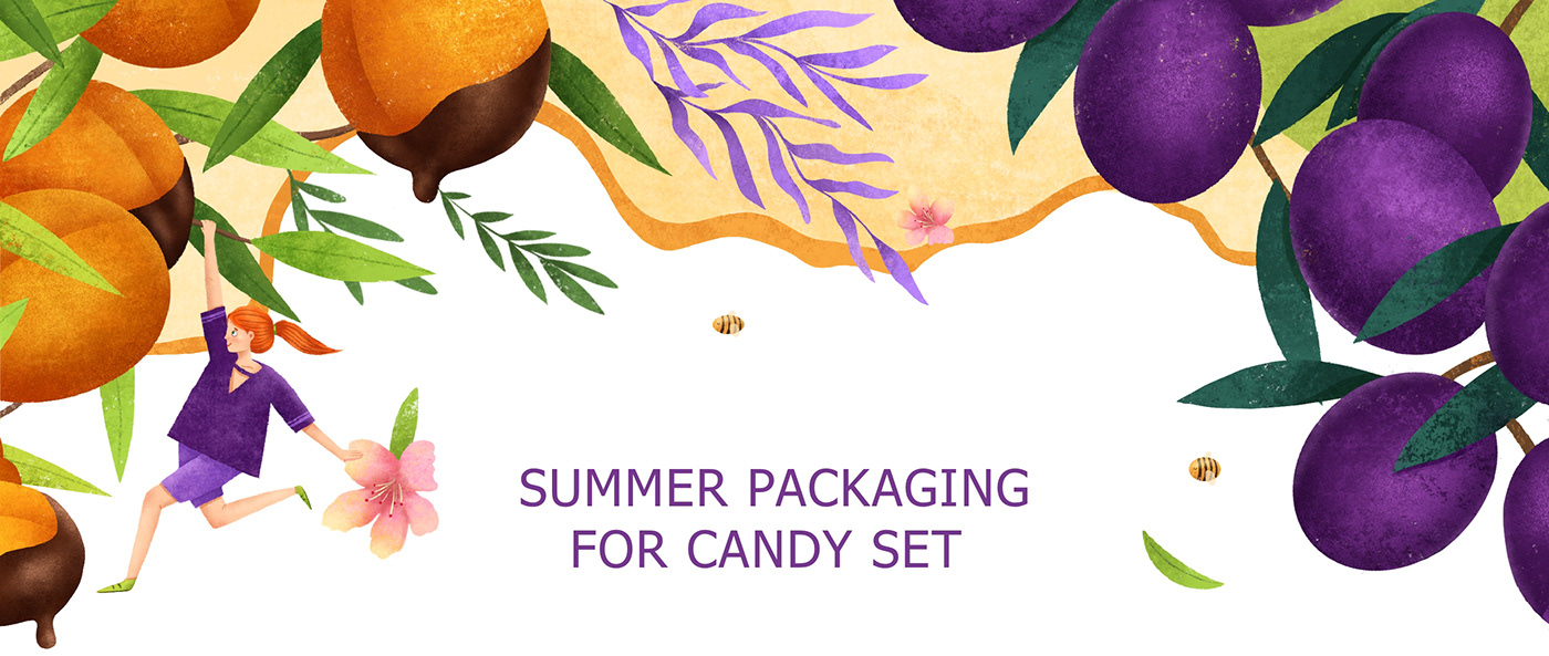 apple box brand Candy design Fruit ILLUSTRATION  Pack package Packaging
