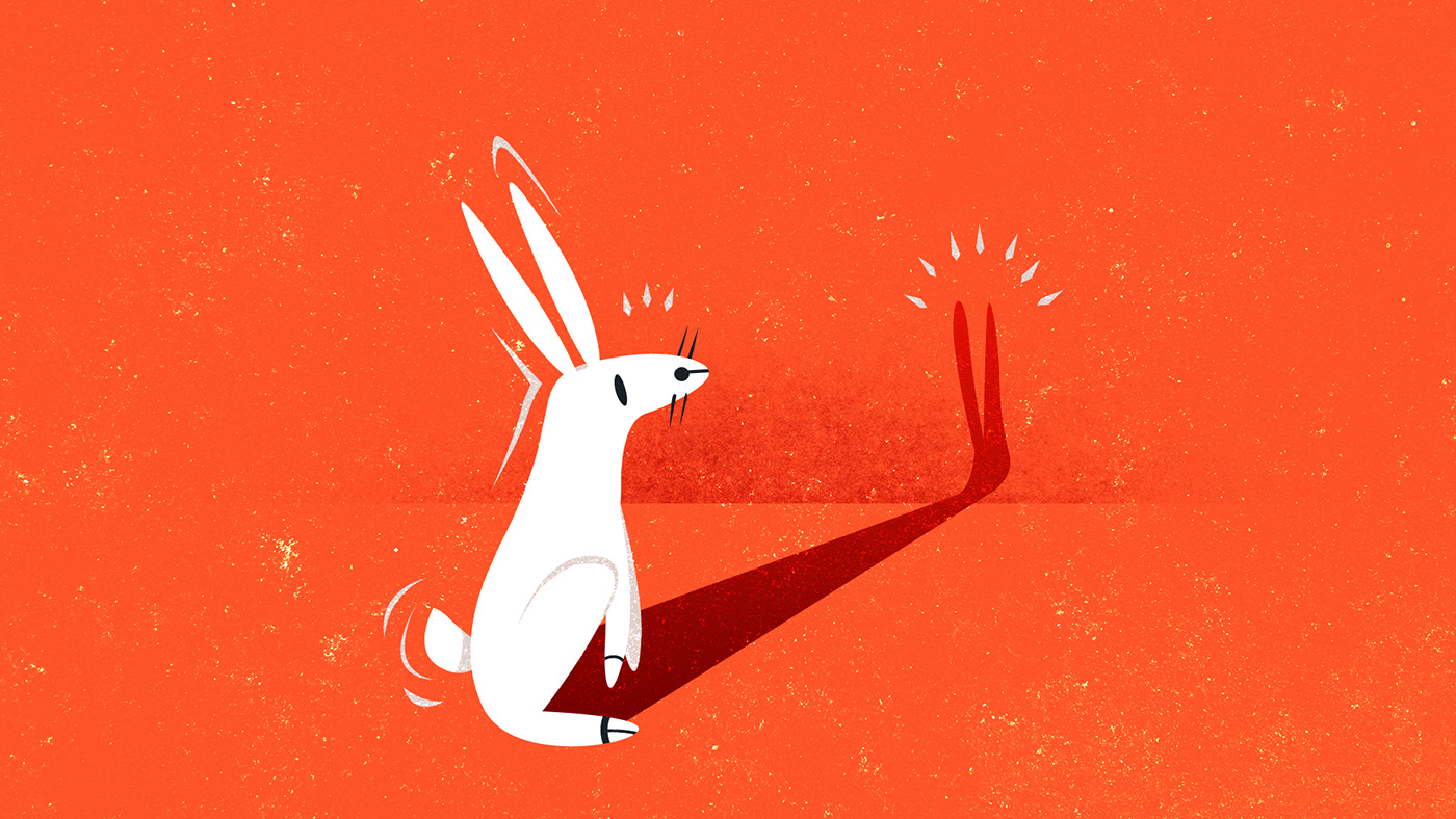 bunny Easter FOX Fun Ident orange rabbit shadow storyboard tv