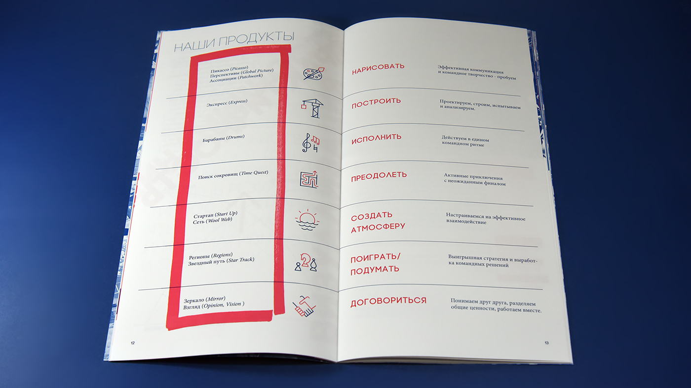 brochure typography   contrast business training Business Games icons text layout