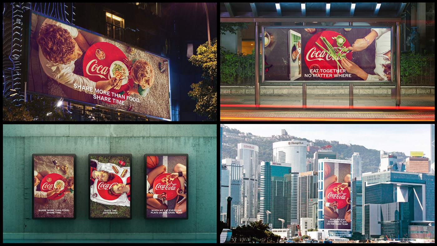Coca-Cola coke composition Food  meals OOH photography direction