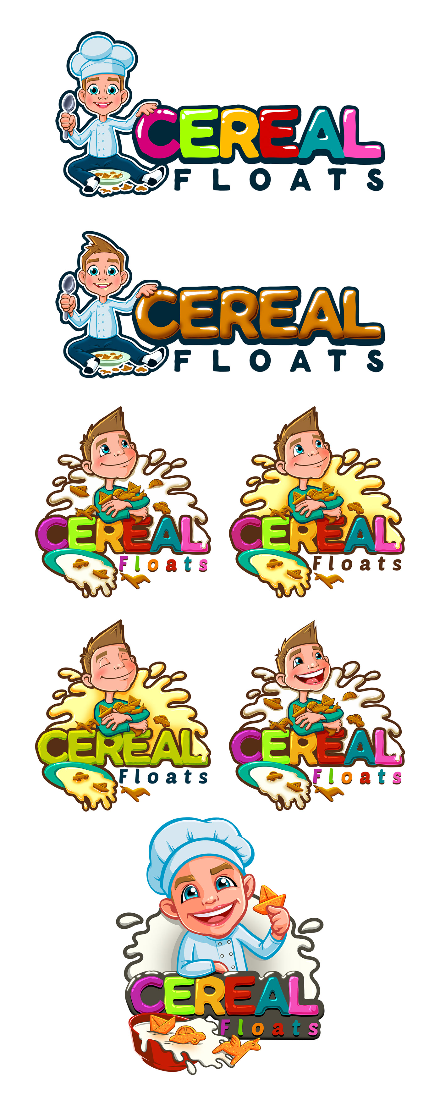 baby Cereal children float Food  ILLUSTRATION  kids logo Mascot yummy