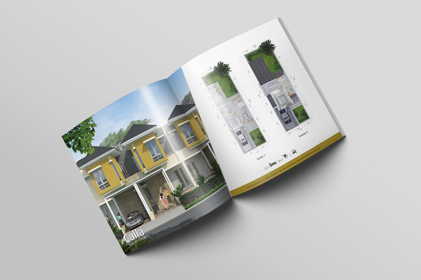 Booklet flyer brochure Promotional Item cluster property editorial magazine design logo