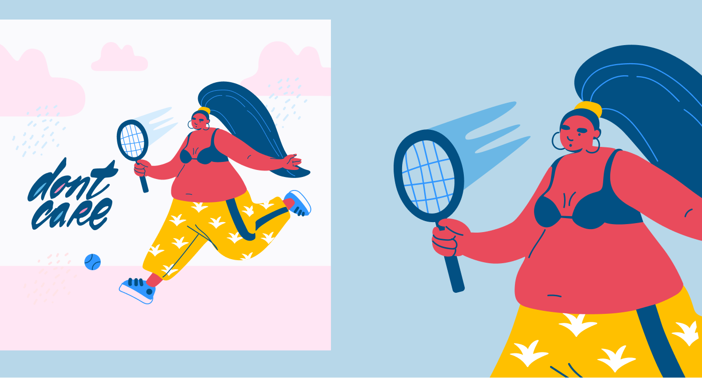 adobe illustrator Character design  girls ILLUSTRATION  soccer sport Sports Design tennis player