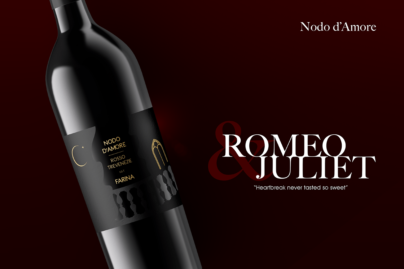 bottle Label label design Packaging packaging design Romeo and Juliet wine Wine Bottle wine label romeo juliet