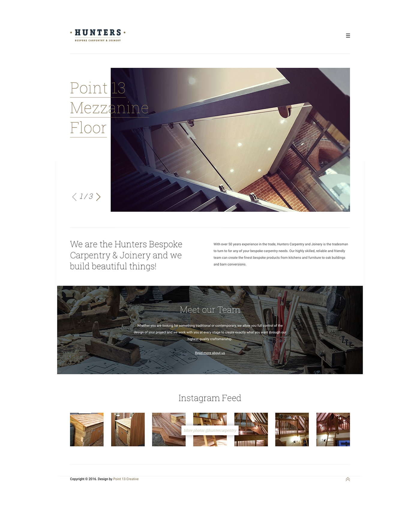 Website Web Design  Carpentry Hunters Mockup Responsive