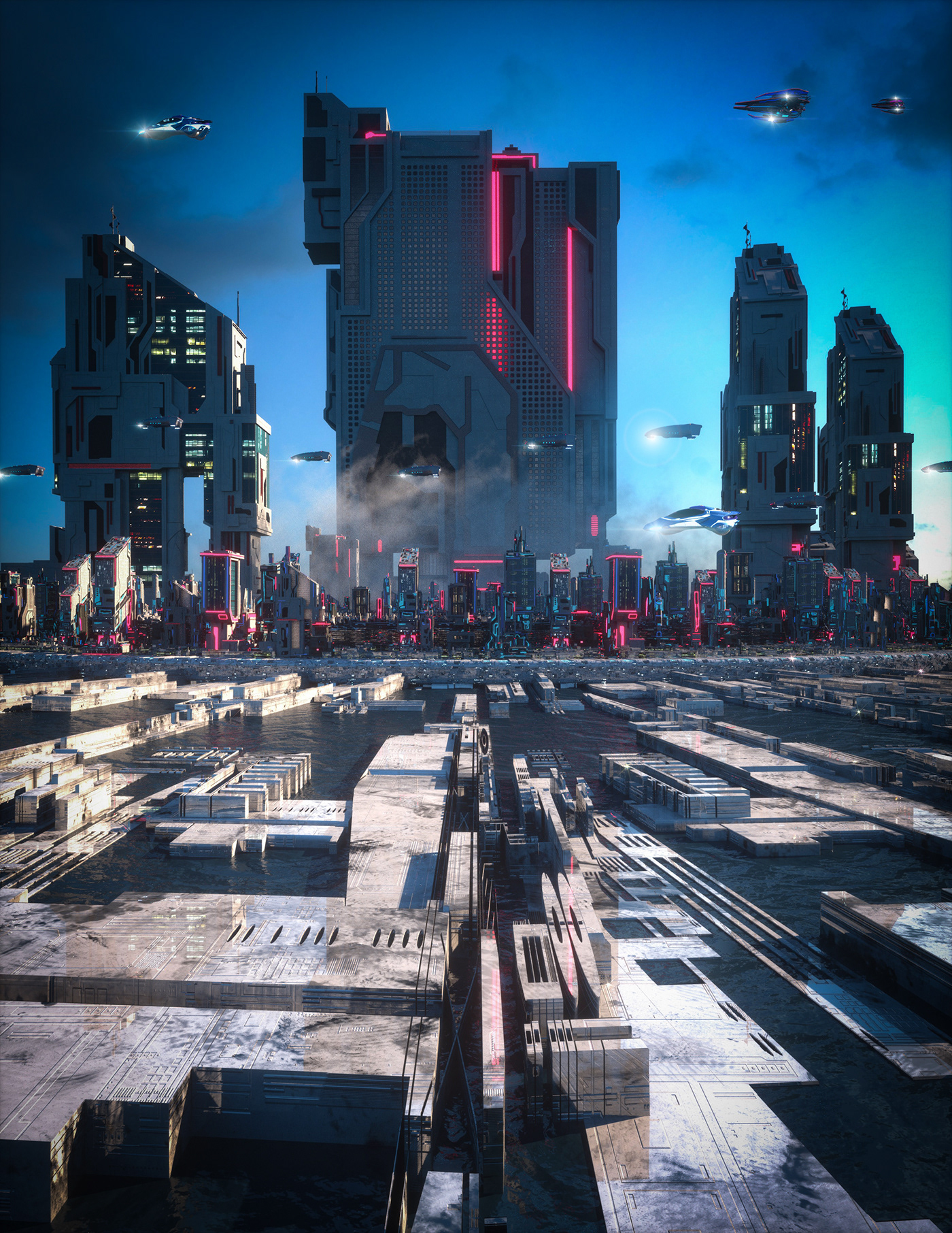 after effects Behance c4d cinema4d concept art Cyberpunk Digital Art  fantasy science fiction Scifi
