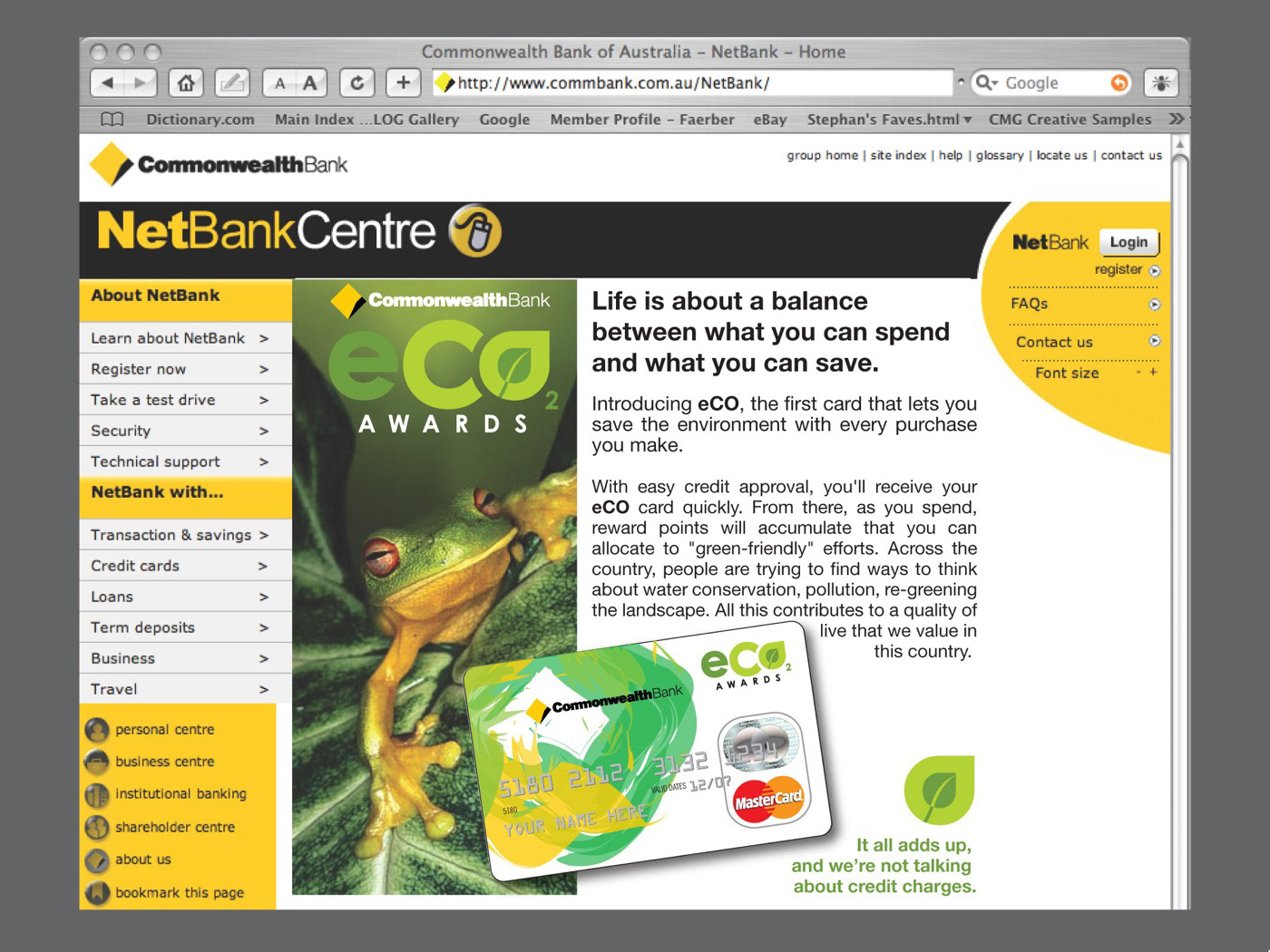 Commonwealth Bank of Australia Loyalty Program eco sustainabe design