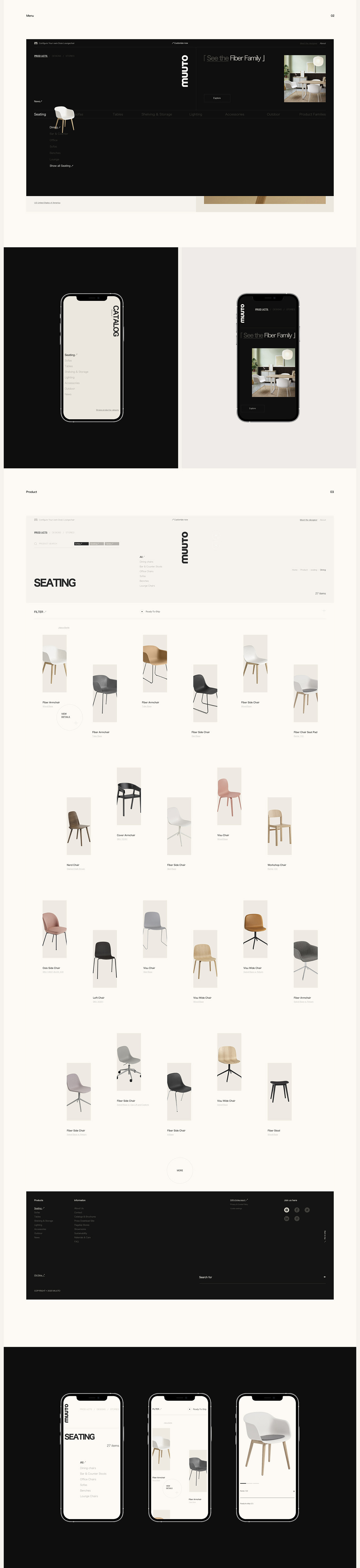 elegance furniture home Muuto simplicity UI Unique visual webpage Website