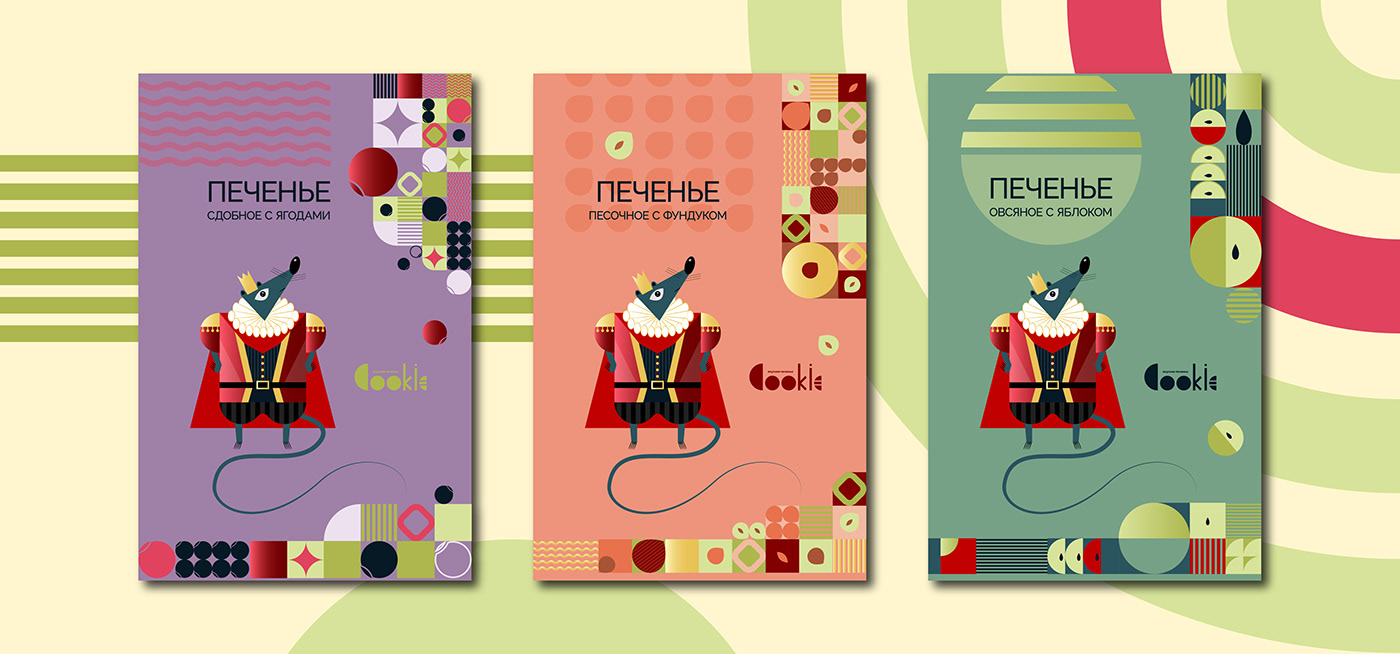 Character design  digital illustration geometric pattern geometry mouse king package Packaging packaging design pattern visual identity
