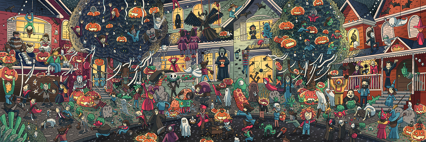 Halloween horror harry potter Terror vampire dracula zombies detailed seek and find seek find