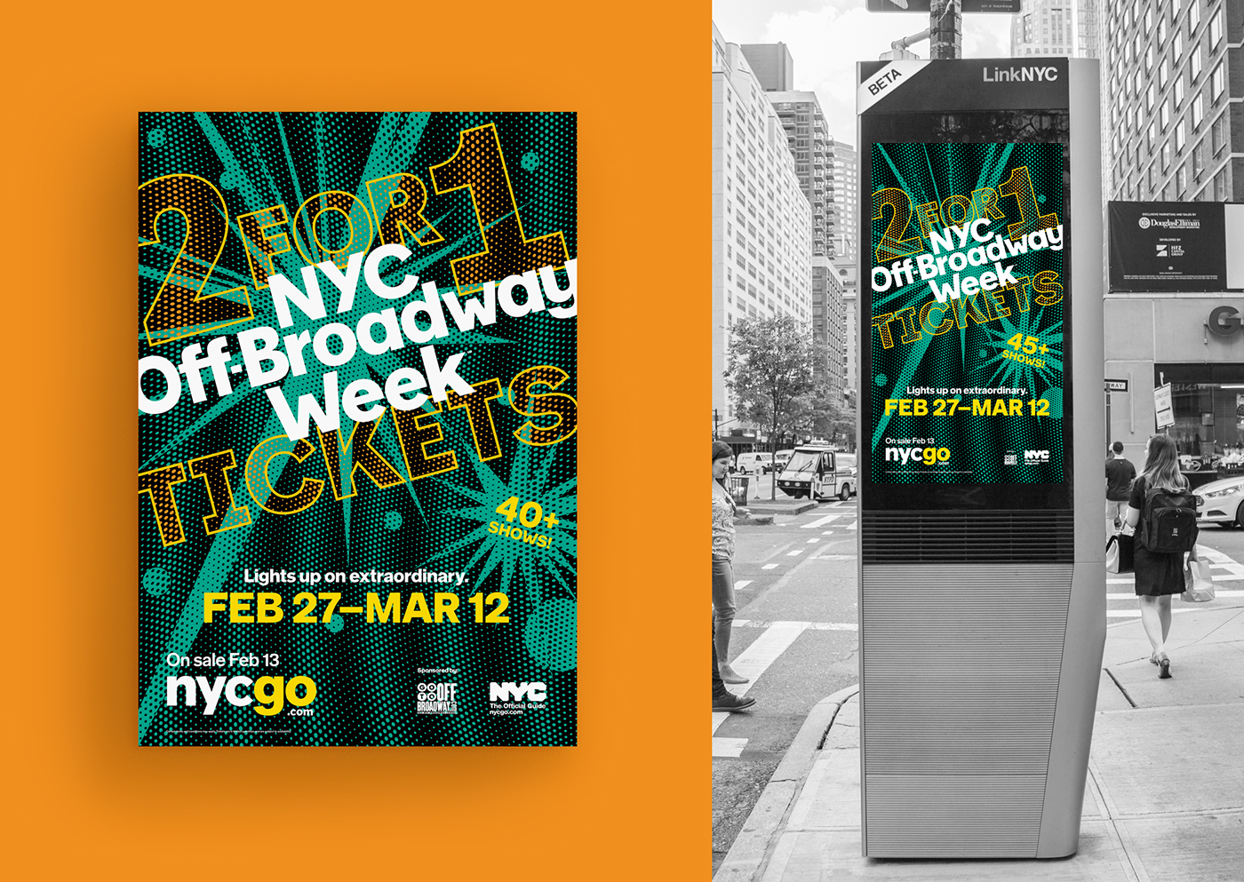 Adobe Portfolio graphic design  tourism new york city Advertising  broadway theater  b2b off-broadway week dancers infographic print digital NYCGo nyc