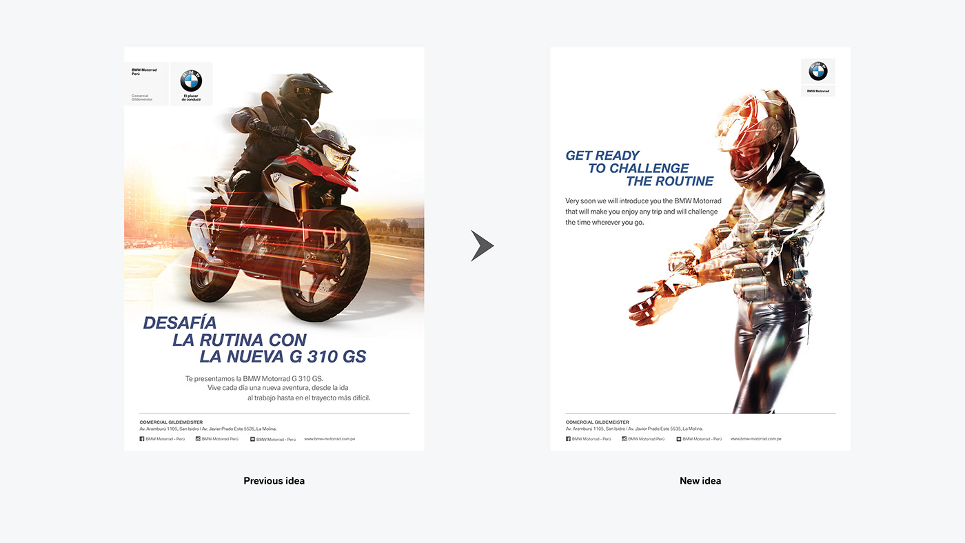 diseño design graphic motorcycle BMW branding  mailing Promotional