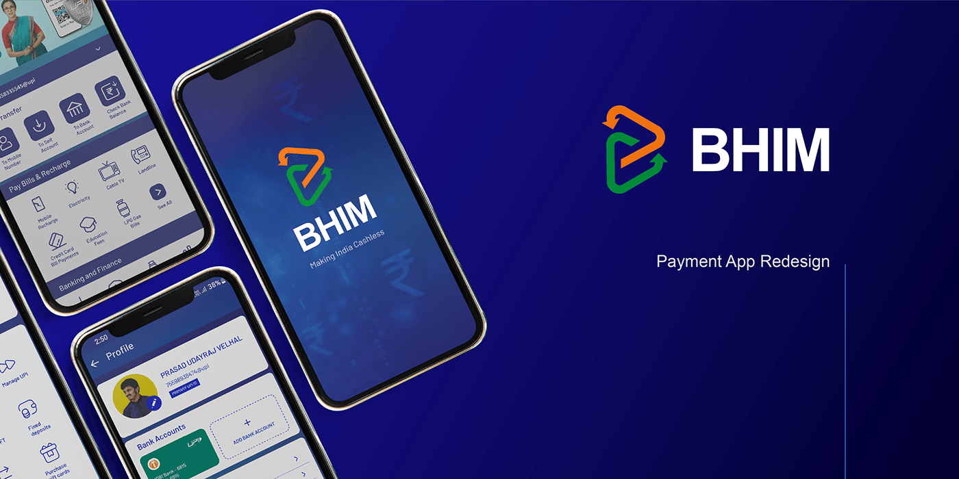 upi payment Payment App Government India Application Design uiux banking finance app BHIM app redesign UPI app