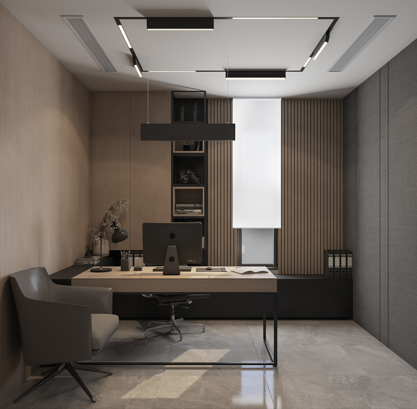 3D architecture furniture Interior interior design  modern Office Design Render visualization vray