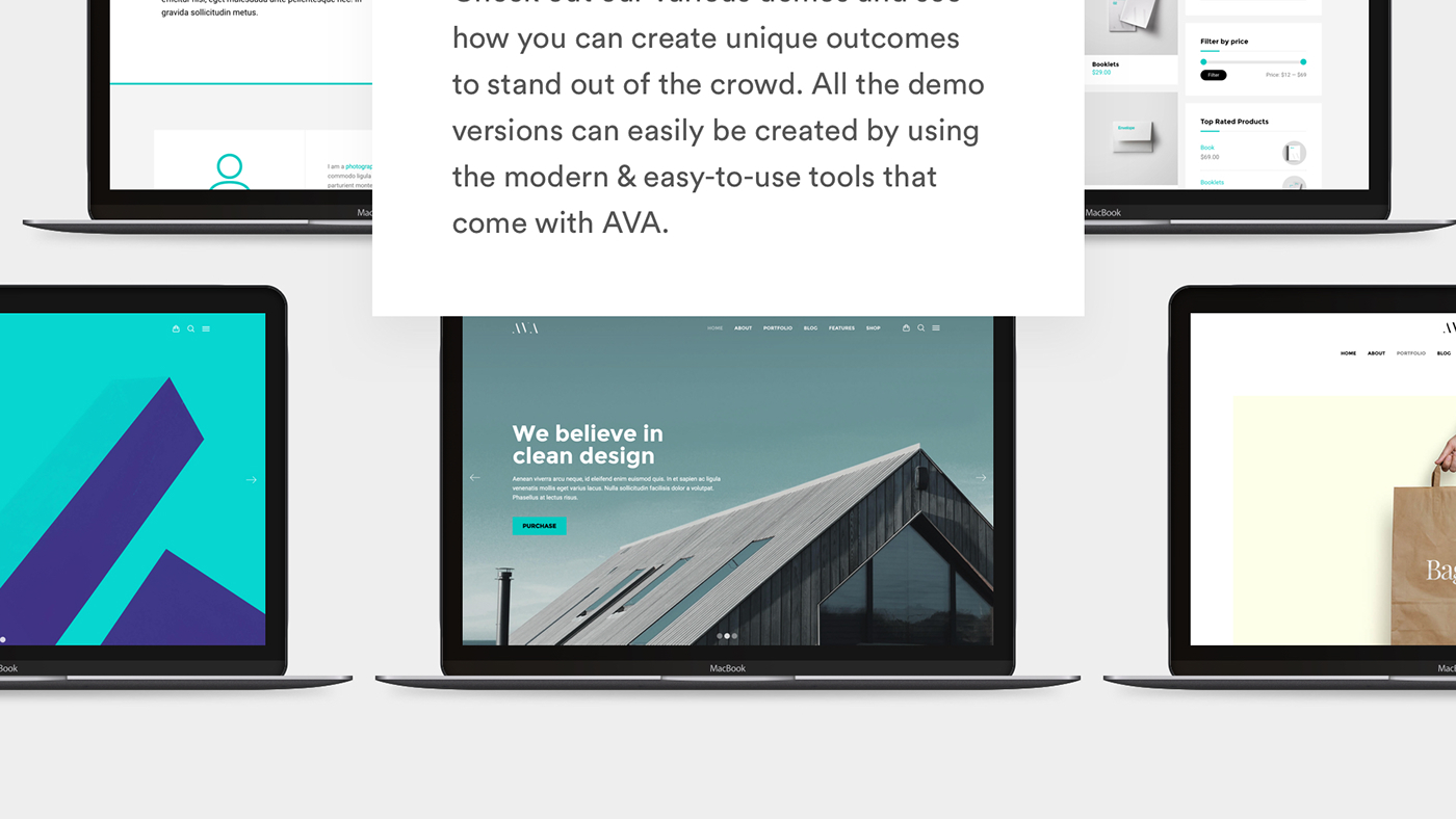 ava wordpress template modern clean Webdesign semihyilmaz rtthemes bold minimalistic