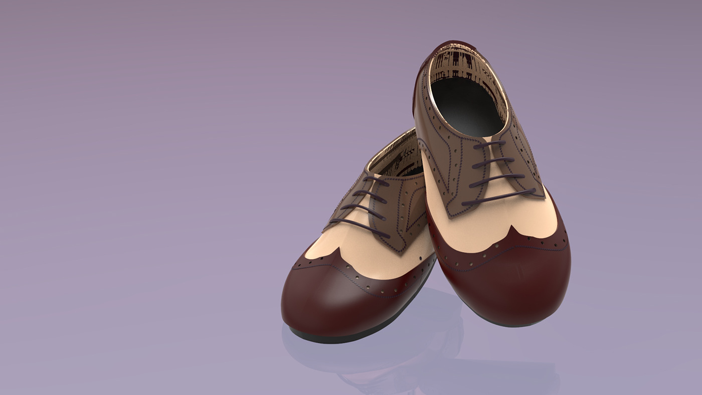 shoe shoedesign apparel keyshot elegant vintage Fashion  Vintage clothing leather shoes 3D Rendering