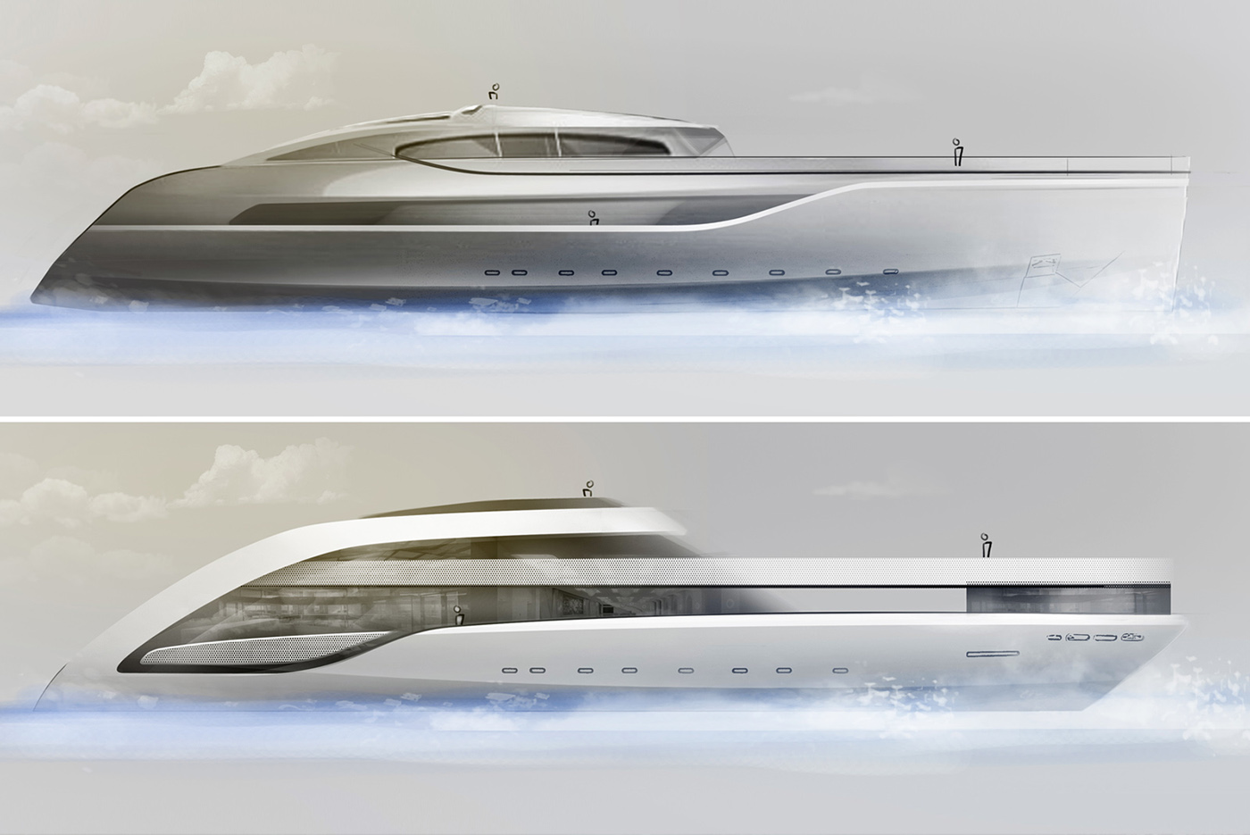 Yacht Design exterior design design interior design  ILLUSTRATION  Progettazione esterni