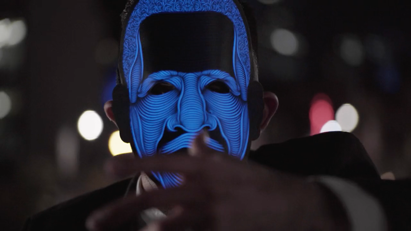 mask led animal Montreal outline face light sound reactive Kickstarter