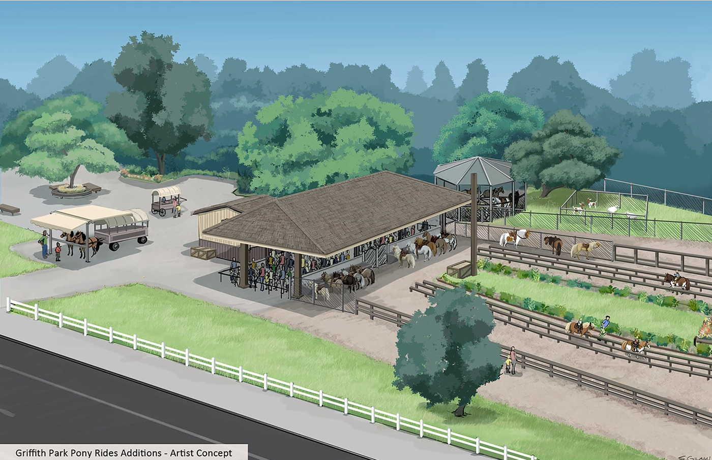 pony rides facility design facility refresh graphic design  Signage wayfinding concept rendering