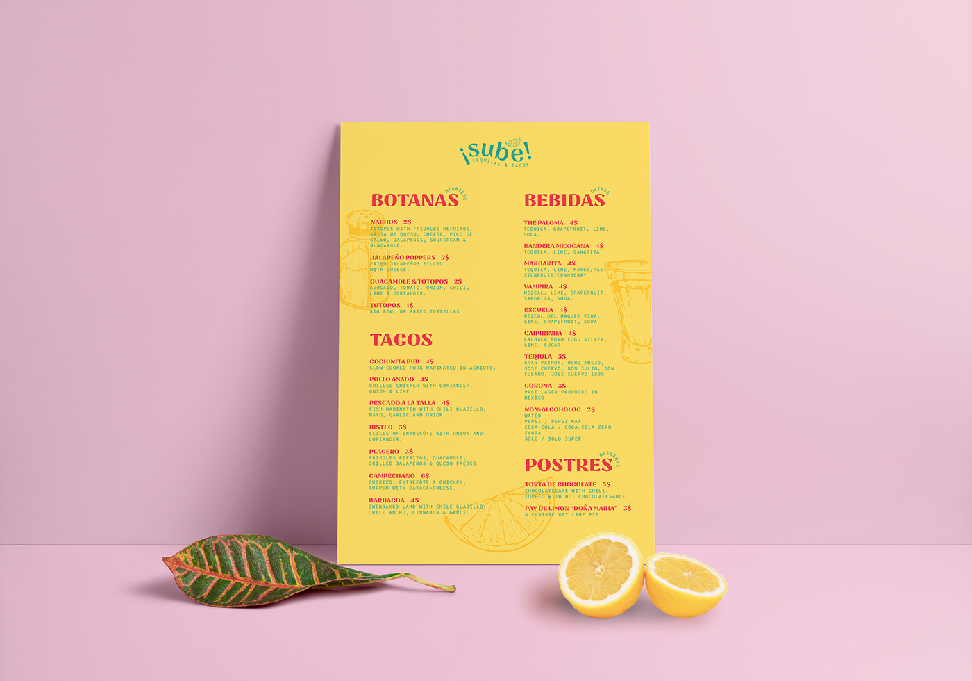 Mexican restaurant taco Tequila branding  Fun colorful color Food 