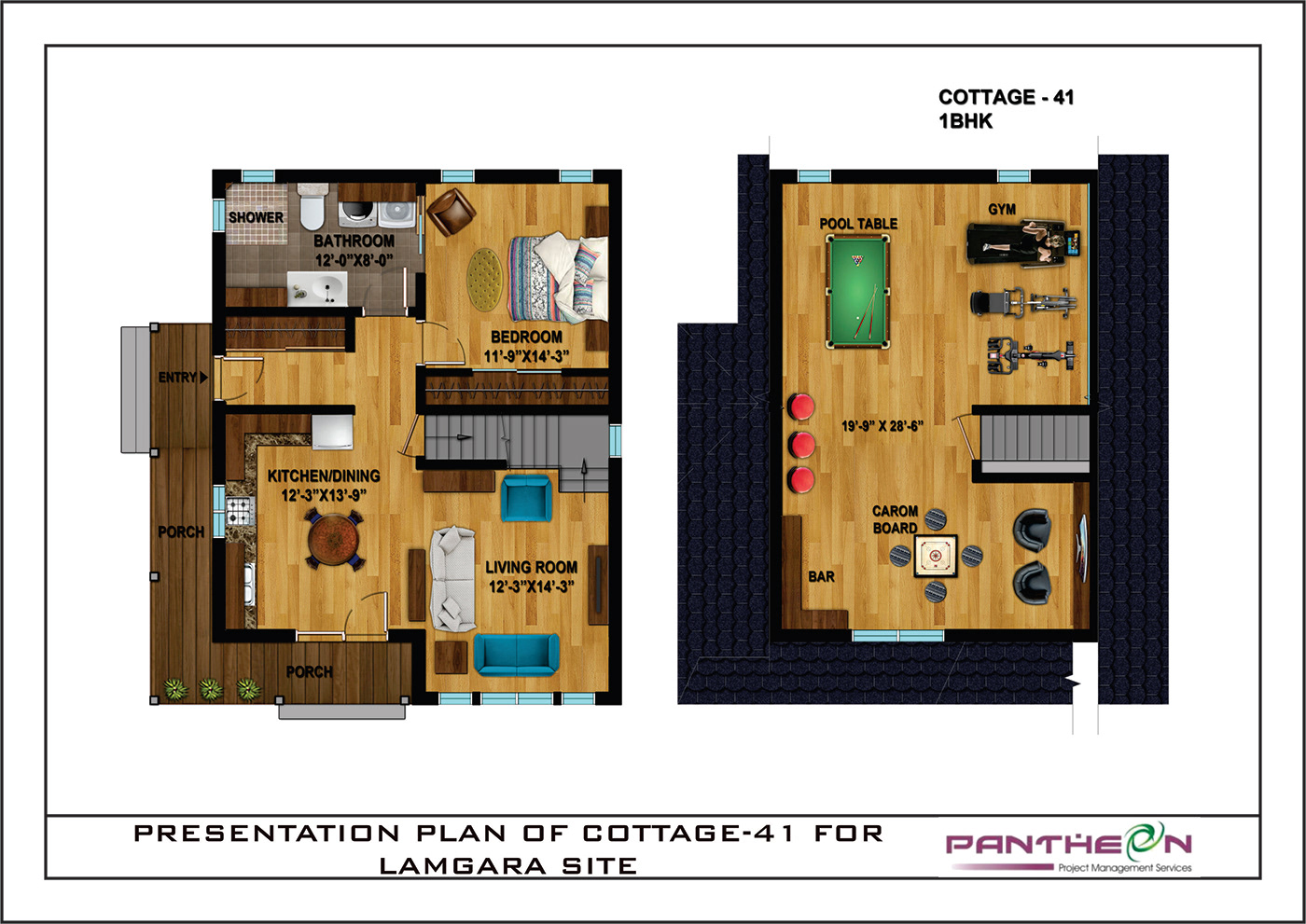Cottages Digital Art  Drawing  house interior design  plans presentation Render residential Villas