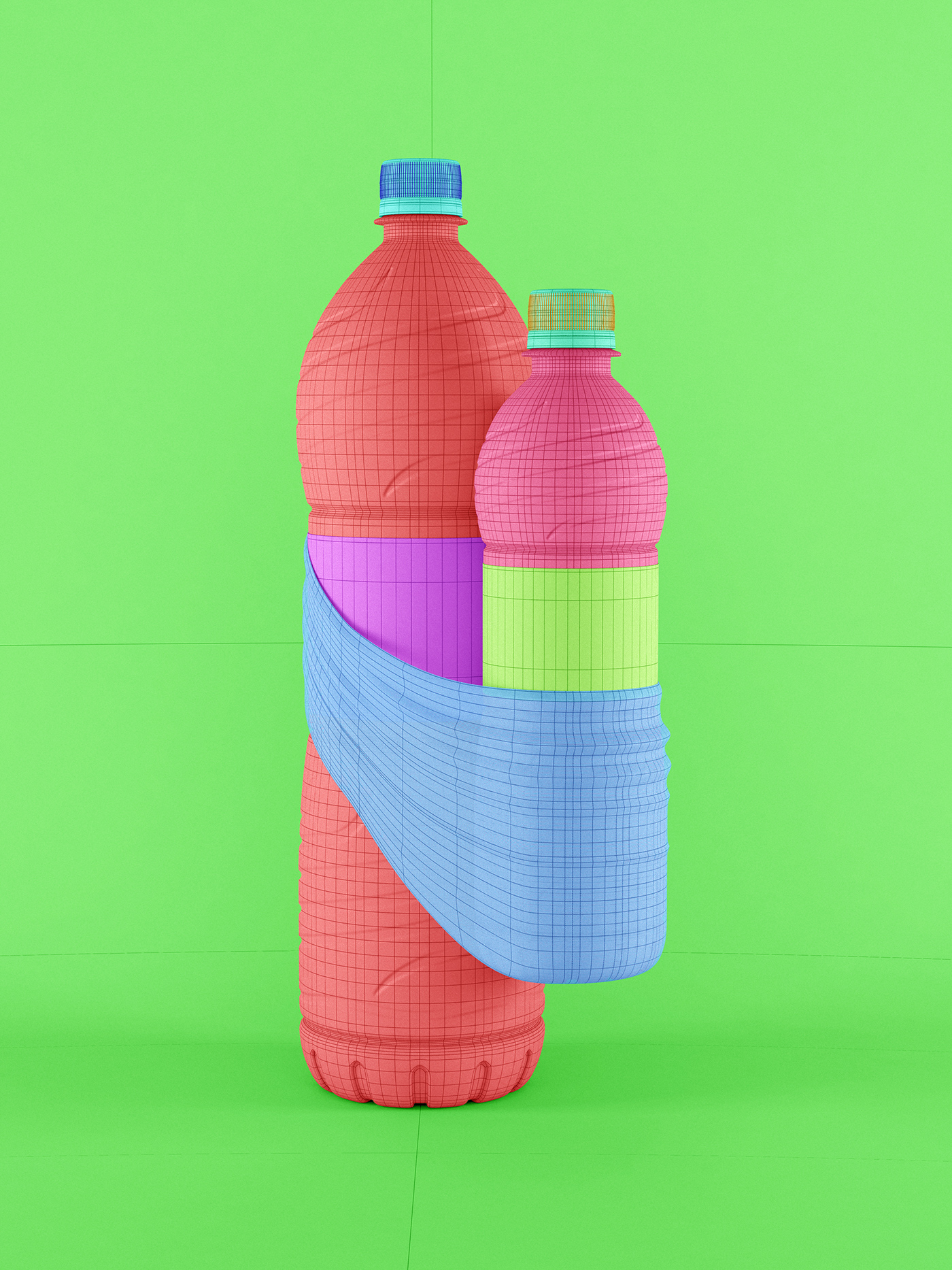 water CGI ad bottle africa Render 3D campaign pattern fabric