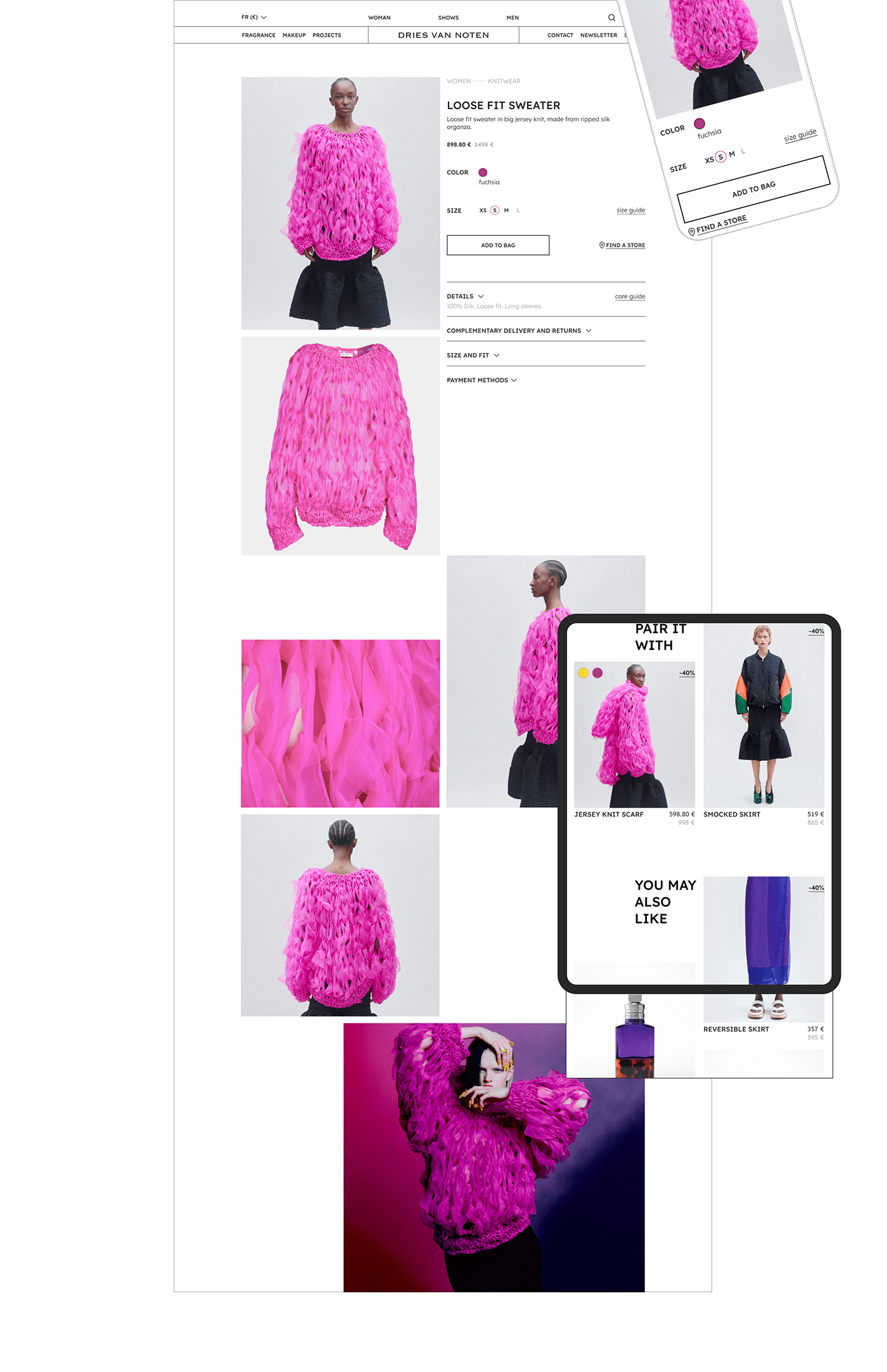 Dries Van Noten e-commerce Fashion  online store redesign UI/UX uprock Web Design 