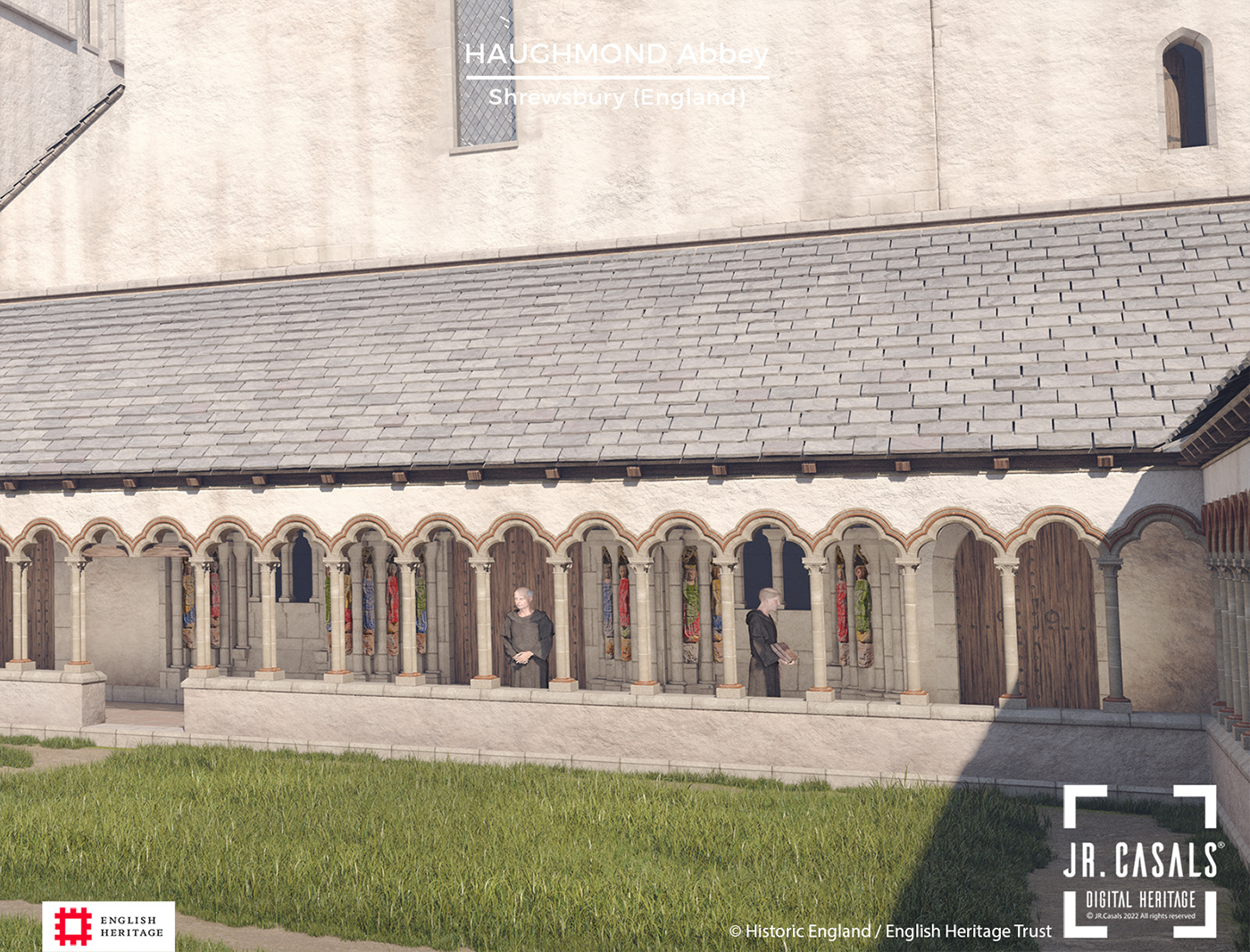 abbey england heritage virtual reconstruction architecture history archaeology research Digital Art  English Heritage