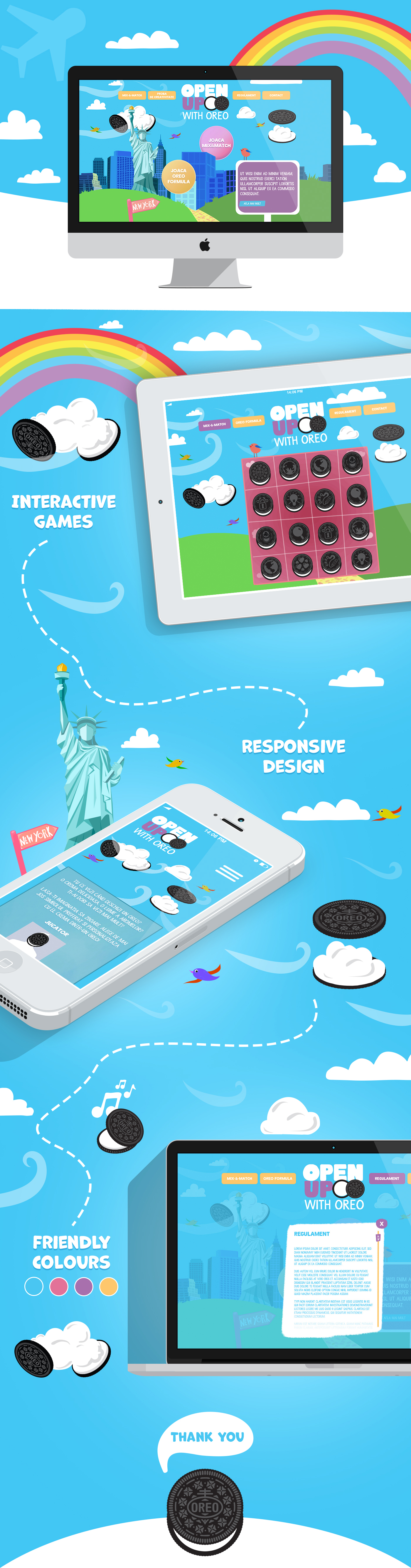 oreo openup biscuit New York rainbow wonderfilled Interactive games friendly UI