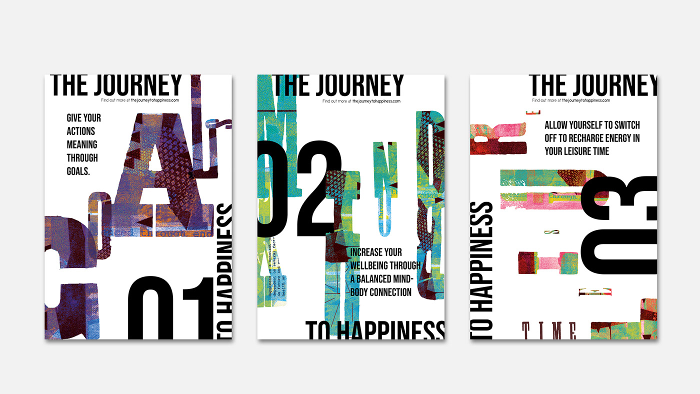 Billboards campaign happiness kit letterpress motion graphics  poster Web Design  editorial design  graphic design 