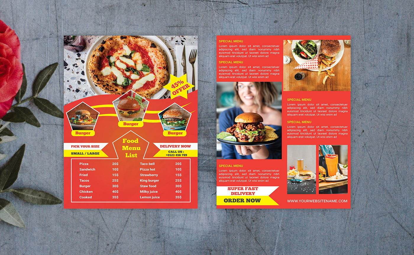 food design food flyer food menu design free download graphic design  menu menu design Mockup Restaurant Food restaurant menu design