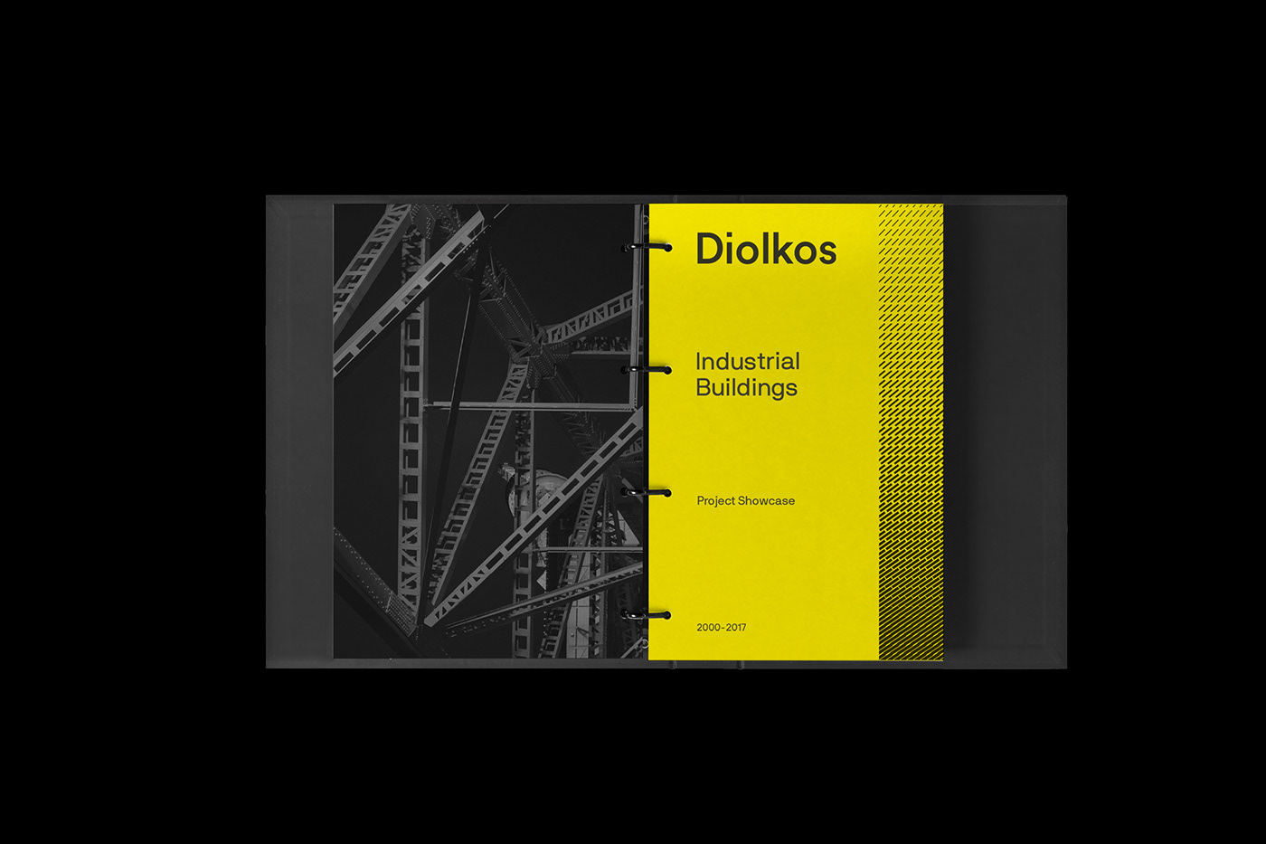 agdesignagency architecture black branding  building construction diolkos construction Dynamic graphics yellow