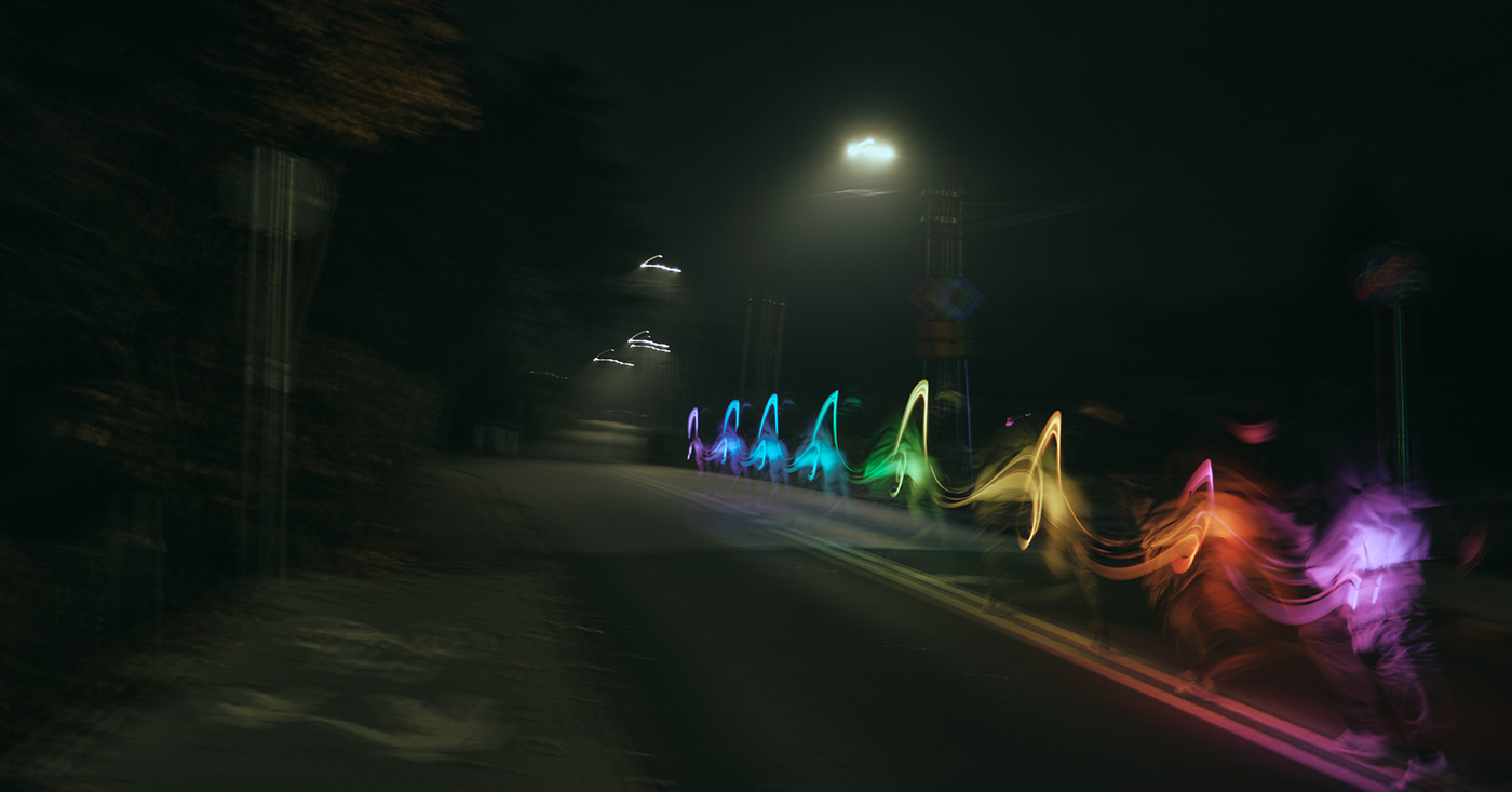 abstract photography escape led light light painting long exposure myself neon night photography run
