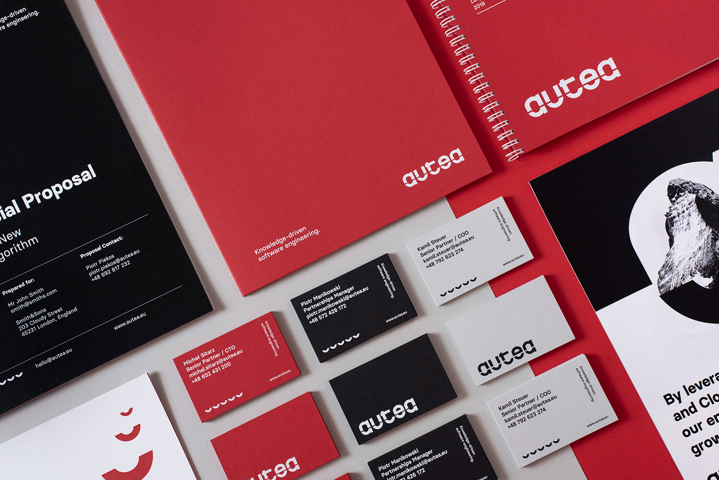 branding  poland minimal simple software logo print red typography  
