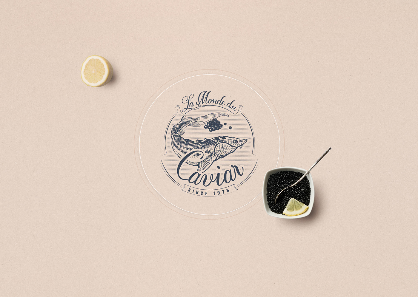 Illustration for Caviar product label