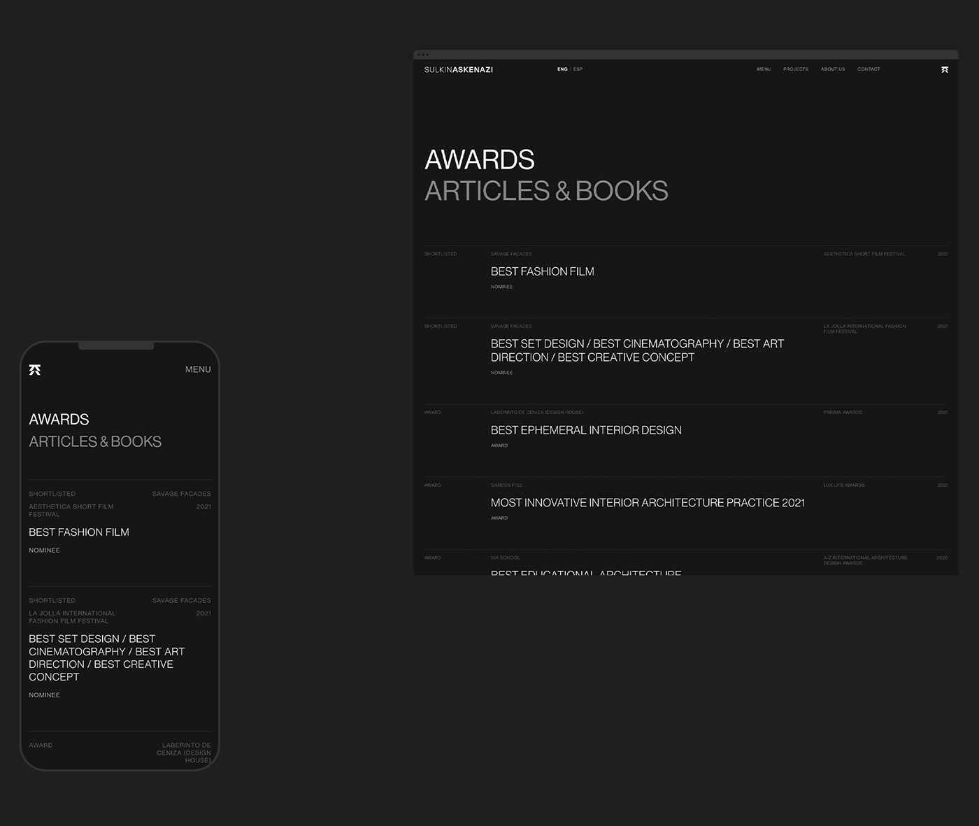 Web design project - Desktop & mobile