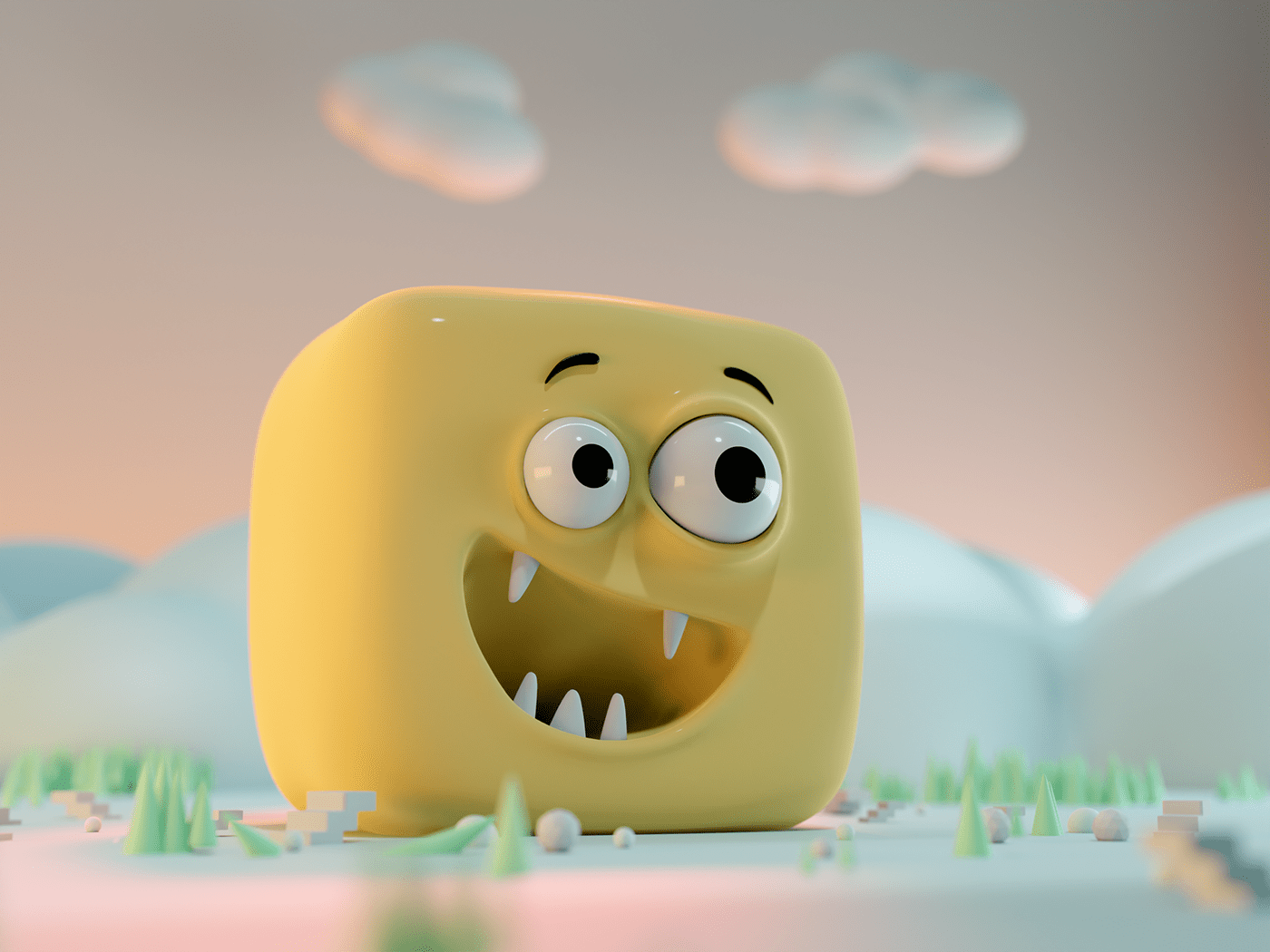 3D 3D Character blender Character Character design  design Digital Art  face monster monster face
