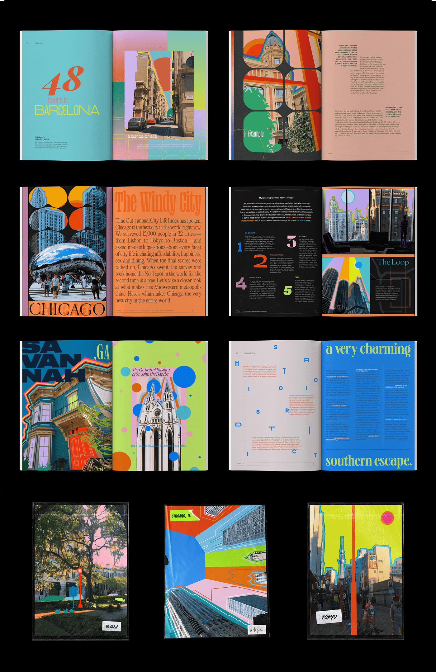 collage colorful experimental ILLUSTRATION  Layout magazine Photography  Travel typography   Zine 