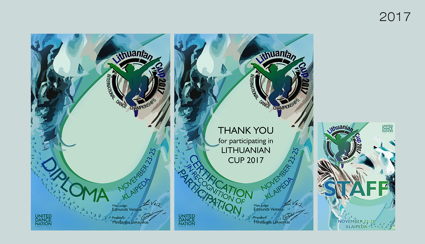 diploma Lithuanian cup DANCE   Competition award print