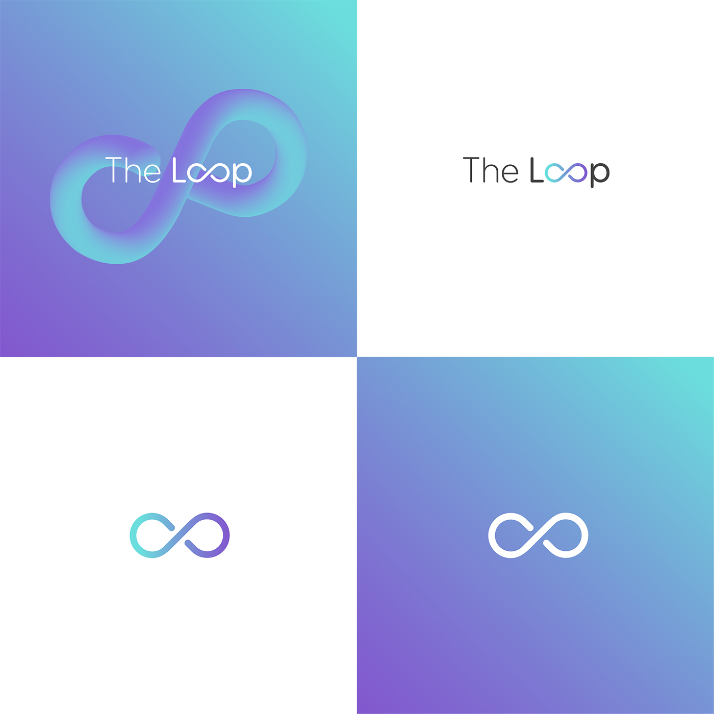 Event branding  editorial the loop rebranding gradient logo identity Web blue