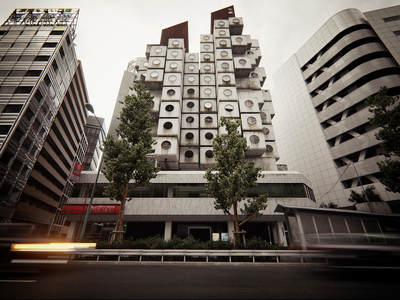 Nakagin tokyo CGI 3ds max V-ray Kurokawa japan