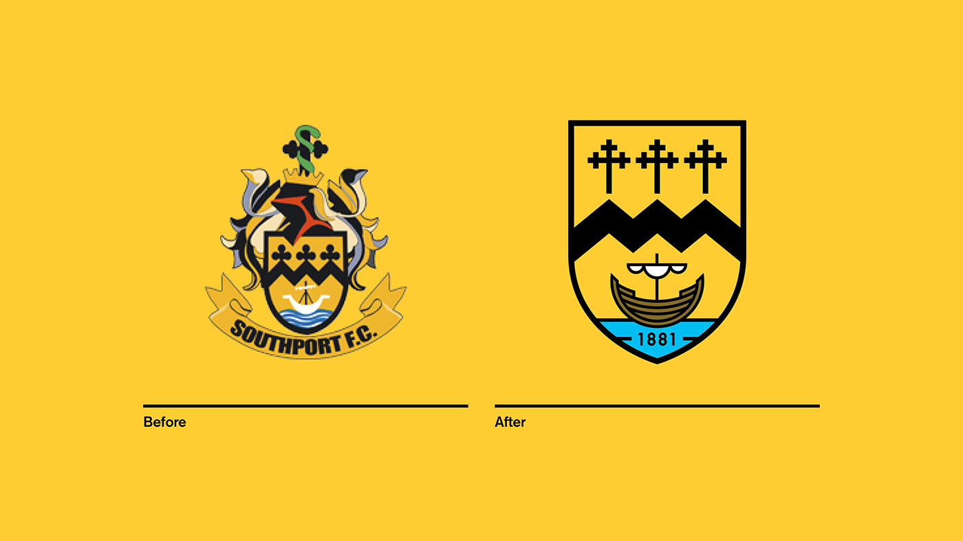 graphic design  branding  Southport football soccer design badge logo Rebrand