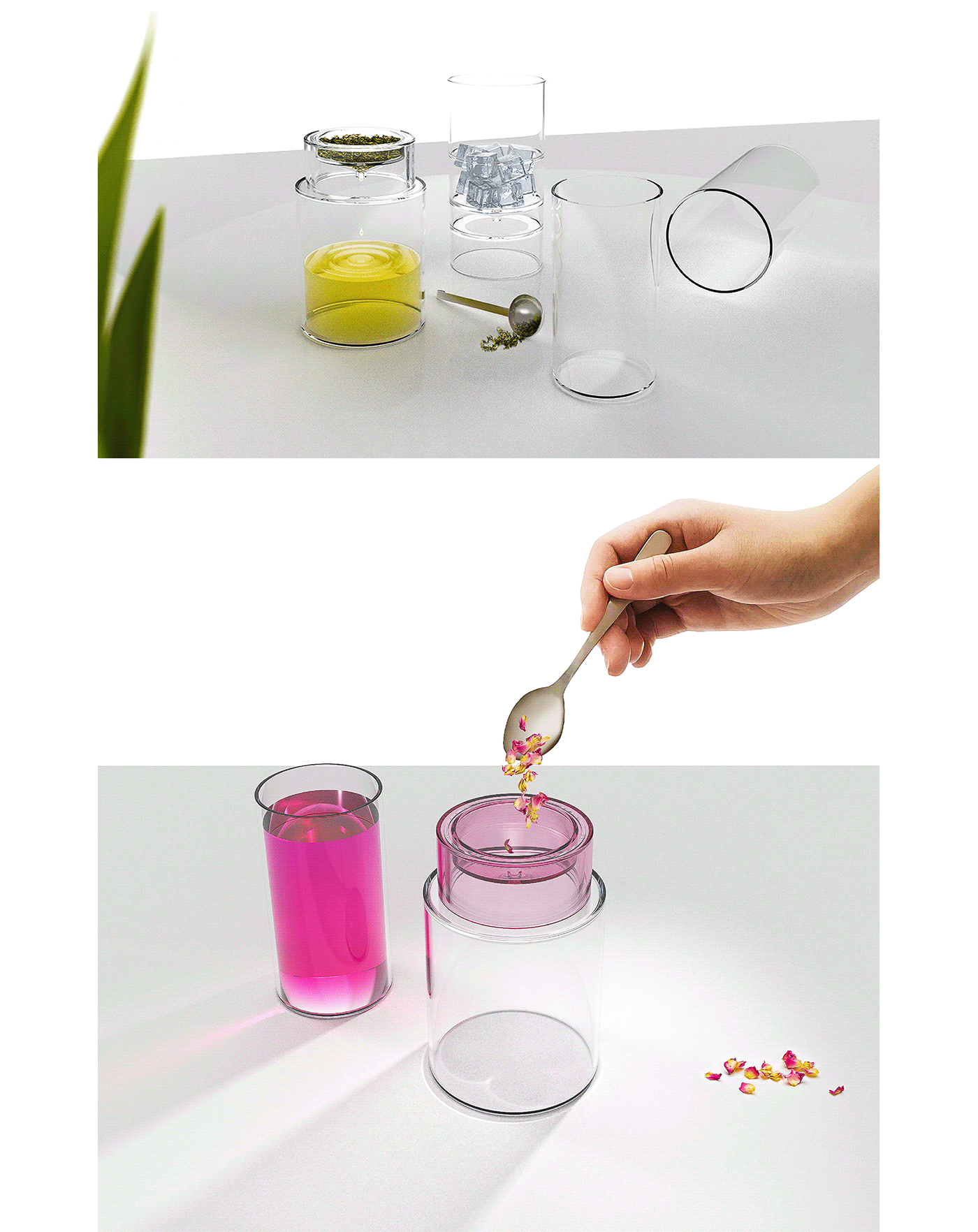 glass tableware colour rainbow product design  product keyshot design designer italian