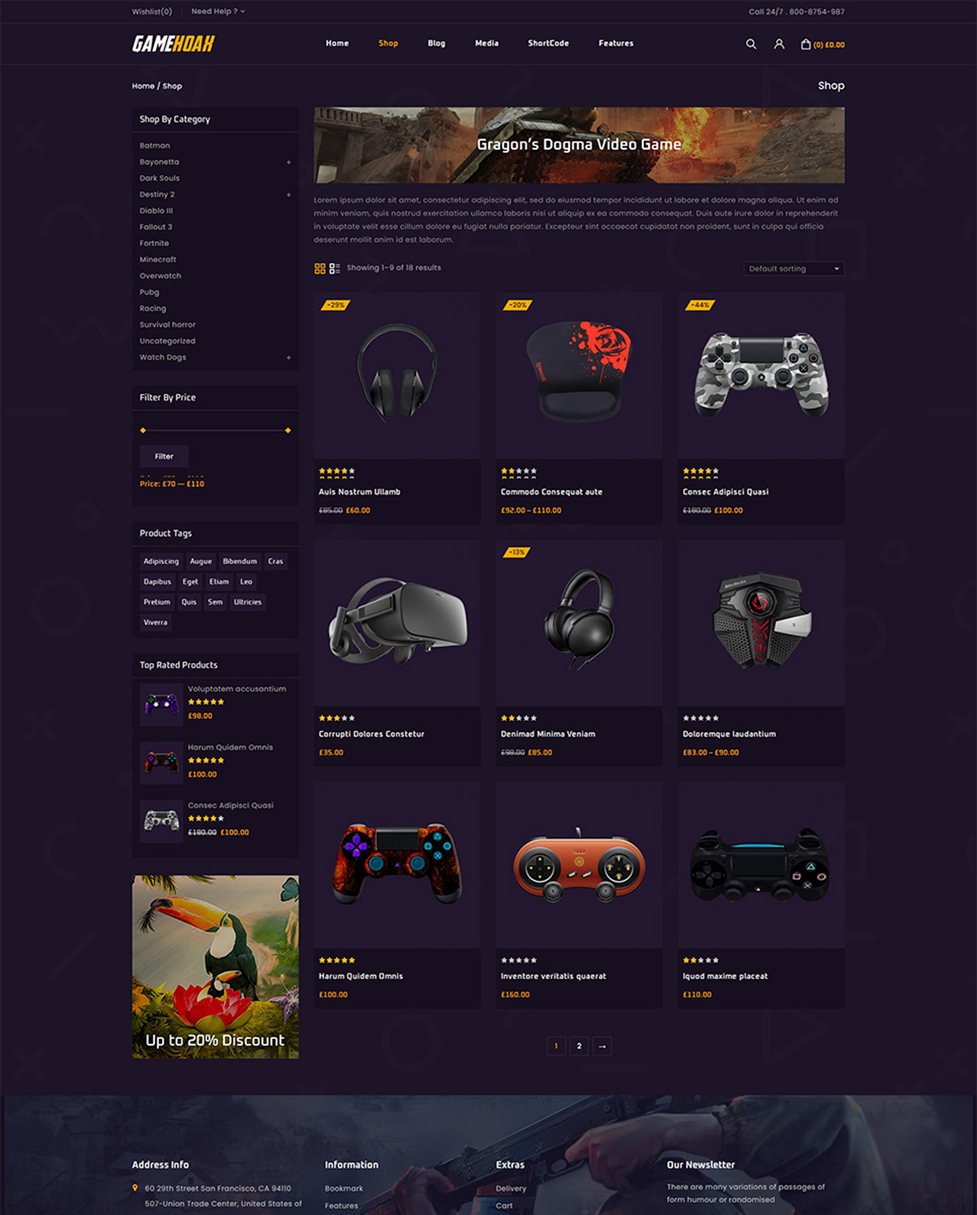 game store online game WooCommerce Theme Website Theme game shop Gaming ecommerce website sports portfolio responsive theme