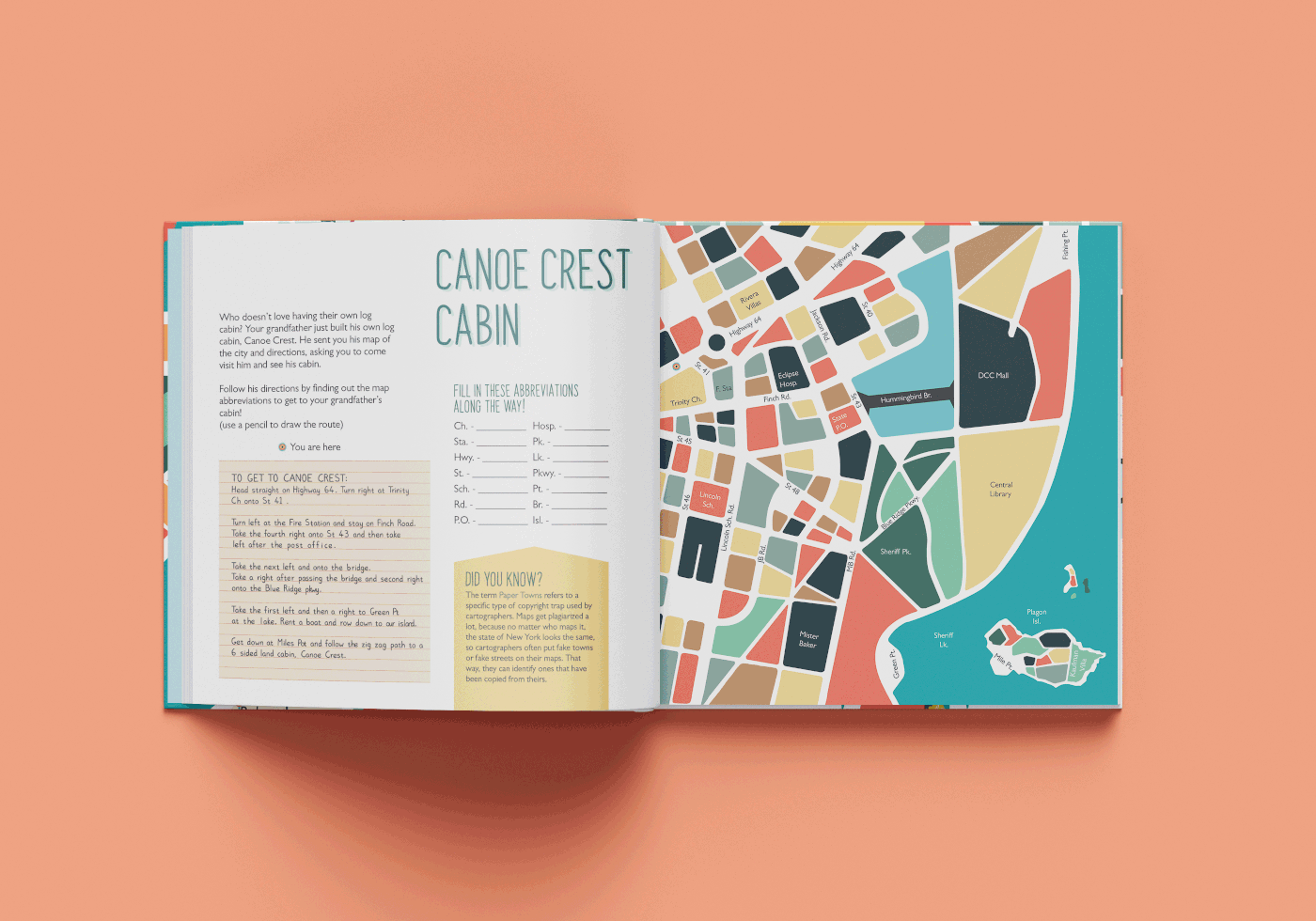 book design Children's Activity Book ILLUSTRATION  Illustrator InDesign maps publication graphic design 