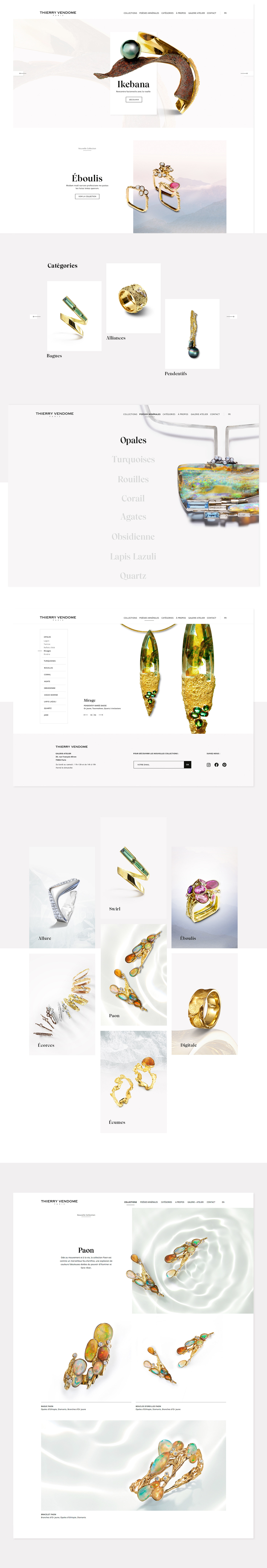 bijoux luxe Joaillerie Web jewelry luxury Webdesign diamond  gold