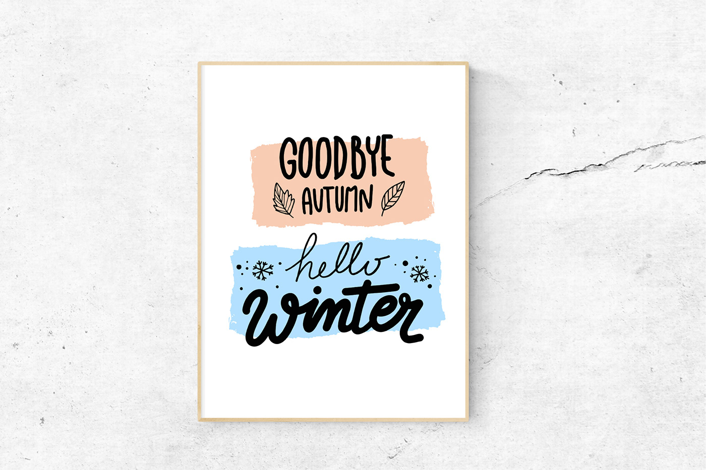 clip art cute logo Hand Lettered print template winter