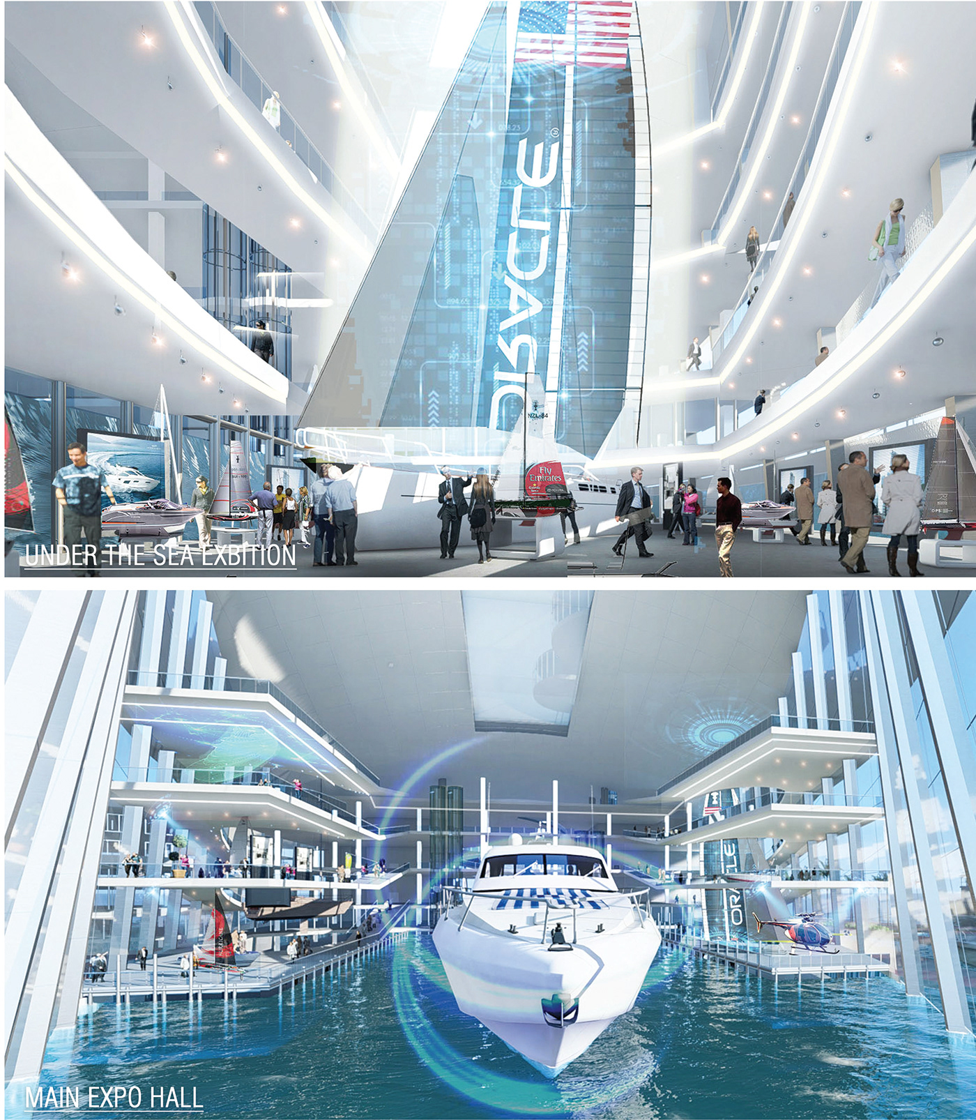 architecture concept design exterior modern Render visualization Yacht Expo